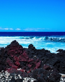 Ruby-colored lava rock Big Island Hawaii 