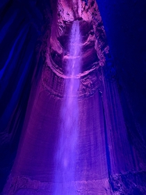 Ruby Falls in Chattanooga TN Please forgive the artificial lighting since its in a cave and would be unseeable otherwise 