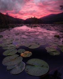 Ruby sky at Emerald Lake Vermont 