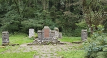 Ruin of something in a Welsh forest