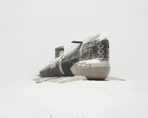 Russian submarine in the snow 