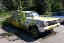 s Opel left on parking lot a long time ago Espoo Finland 