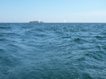 Sailing stern water - Near Middelgrunden Fort Denmark 