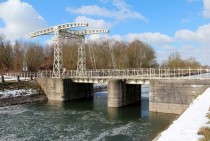 Saint-Jean bridge on the old section of the Canal du Centre Belgium 