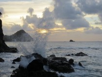 Saint Lucia Waves at Sunset 
