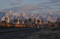 Salt Lake City Utah at dusk