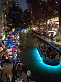 San Antonio Riverwalk on a December night