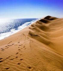 Sand dunes meet the ocean Naukluft National Park Namib by my sister 