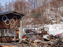 Sapporo Olympic Ruins Bobsled finish house MtTeine 
