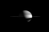 Saturn floating in space composited from Cassini images 