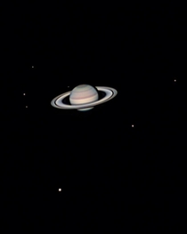 Saturn with  moons Its own mini Solar System 