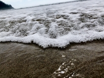 Sea foam from wave at Proposal Rock Neskowin OR 