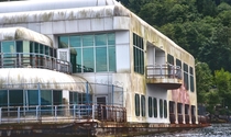 Seaborned II AKA McBarge Port Moody British Columbia Canada Built as a floating restaurant for Expo  it was abandoned on a hard-to-access section of the inlet 
