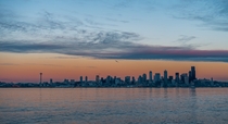 Seattle Skyline At Sunset 