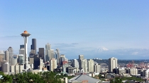 Seattle WA with Mt Rainier in Background 