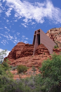 Sedonas beautiful Chapel of the Holy Cross Built  in Arizonas famous red rock-flanked city 