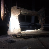 Sewing machine at abandoned cattle farm in Newport MN