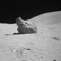 Shadow Rock near North Ray Crater on The Moon  OS