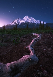 Shasta Dream by Victor Carreiro Mount Shasta at the twilight hour 