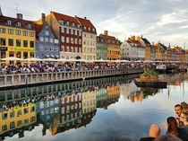 Shortly before lighting the Sankt Hans fire at Nyhavn Copenhagen Denmark 