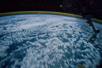 Shuttle Alantis reentry plasma trail seen from the ISS 