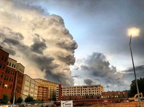 Sick shot I took of this storm god rolling over the city Raleigh North Carolina