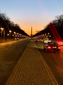 Siegessule in Berlin Germany tonight at Sunset 