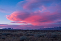 Sierra Wave over the Owens Valley at sunset Bishop California 