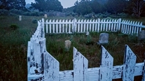 Silver City cemetery at dusk