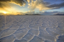 Since there have been a couple of shots of the salt flats underwater heres what it looks like when it dries up  OC