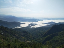 Sindhupalchowk district as seen from Bhotechaur Nepal 
