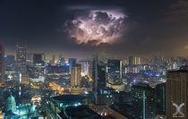 Singapore As surreal as it may look this is not a composite image The thunderstorm was very isolated thats why on the left and right there are no clouds writes photographer Daniel Cheong 