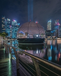Singapore at night featuring the worlds first floating Apple store OC