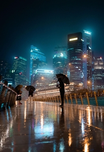 Singapore in the rain