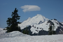Single cloud over Mt Baker Washington State 
