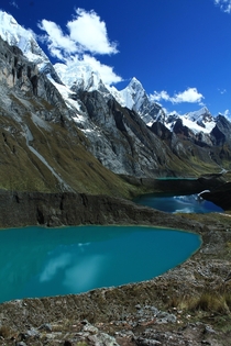 Siula Lakes in the Cordillera Huayhuash Peru 