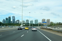 Skyline of North York Toronto from Ontario Highway  