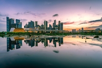Skyline of Singapore and its reflection Love this city 