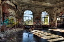 Small auditorium at the abandoned Saratoga County Sanitarium in Middle Grove NY