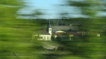Small french village at kmh from the TGV window Somewhere between German and Paris