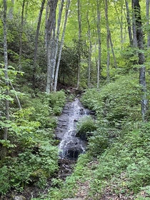 Small hidden waterfall in the Blue Ridge Mountains North Carolina 