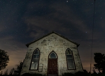 Small Rural Abandoned Church at Night Southern Ontario Canada
