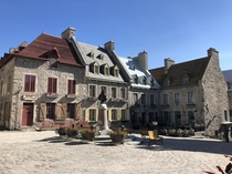 Small town square in Quebec City Canada