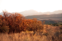Smoky Autumn Sunset in Bannock County Idaho 