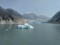 Smoky Skies from Yukon Fires w Conglomerate Iceberg amp Foot of the receding Dawes Glacier Alaska August th  