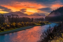 Snake River Sunrise at the South Fork in Swan Valley Idaho by James Neeley 