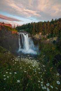 Snoqualmie Falls Sunset Washington State 