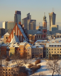 Snow-coated Warsaw