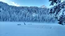 Snow covered Bear Lake Washington State 