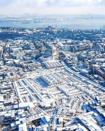 Snow covered Istanbul